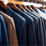 ハンガーにかかった高級スーツ