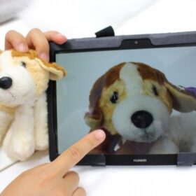 コッカー・スパニエルのぬいぐるみ　鼻の修理・綿交換など