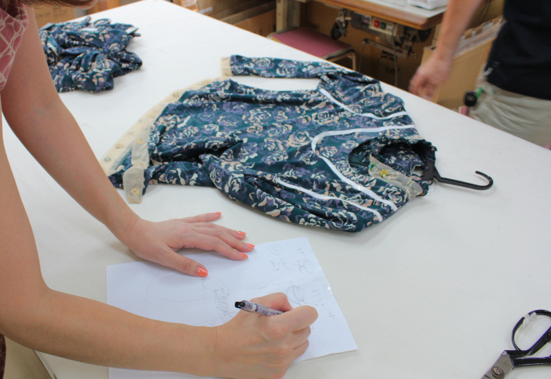 衣装を検品する様子