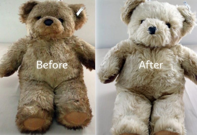 クリーニングによるぬいぐるみのビフォーアフター