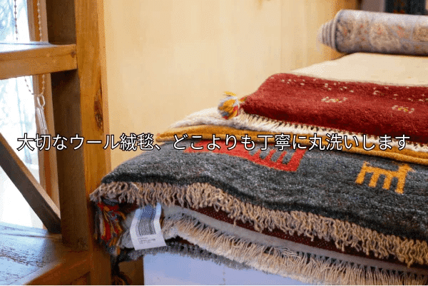 毛足や素材の異なる絨毯。暮らし方と品物の特徴に合わせてケアを検討します。