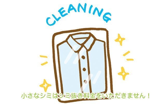 簡易なシミ抜きを紹介する画像。特殊処理や古いシミは別途確認が必要です。